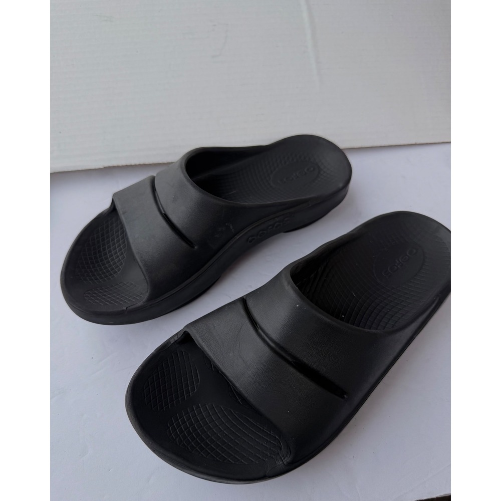 Oofos OOahh Sport Slide Black Recovery Comfort Sandal Shoes W8‎ M6